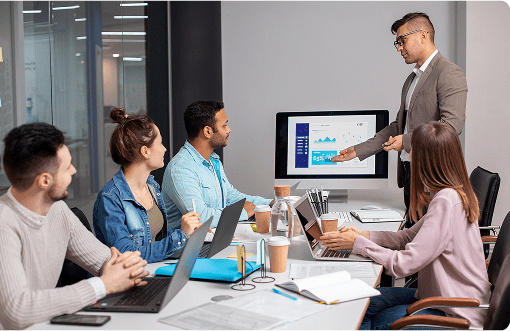 Education experts and consultants analyzing data to provide international students with admissions and career strategies.