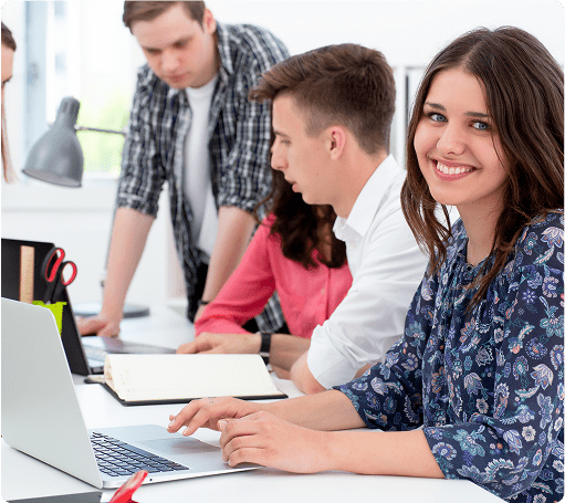 A diverse group of students collaborating and learning together to achieve academic success.