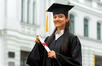 Student graduate holding diploma, showcasing academic success and global opportunities supported by Avis Worldwide guidance.